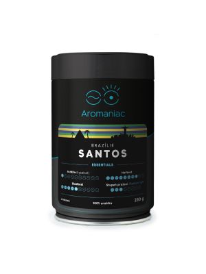Aromaniac, Čerstvá káva Brazílie Santos, mletá, dóza, 100% arabika