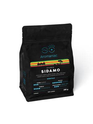 Aromaniac, Čerstvá mletá káva Etiópia Sidamo, 100% arabika